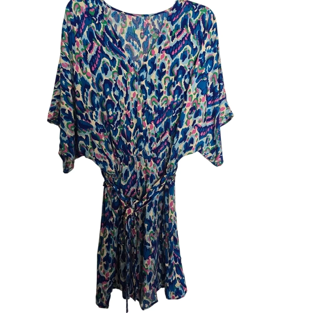 NWT Cupshe AbstractcVibrant Blue Green Pink Shorts Romper